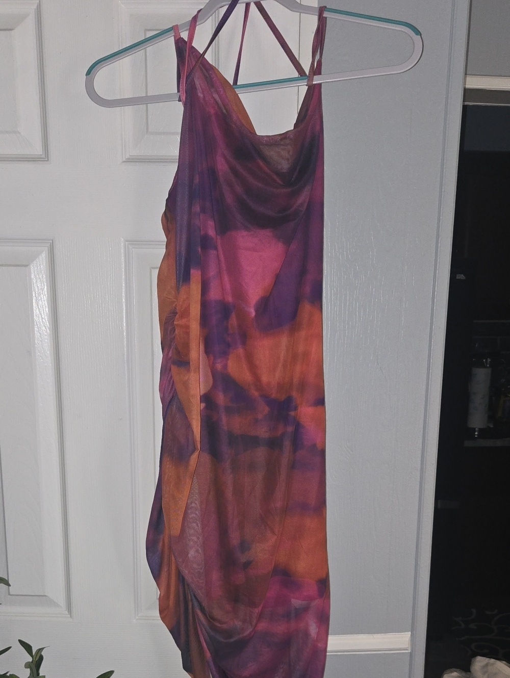 Women's Purple & Orange Strappy Slip Dress